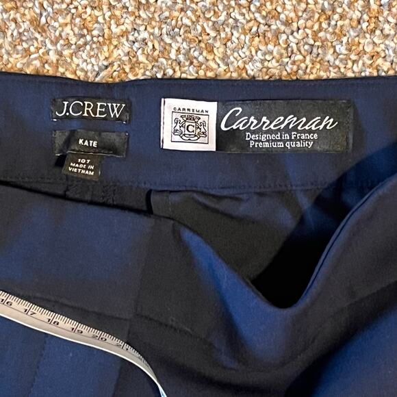 J. Crew Carreman Kate Straight Leg 4 Season Stretch Navy Blue Pants Womens 10T - Picture 8 of 9